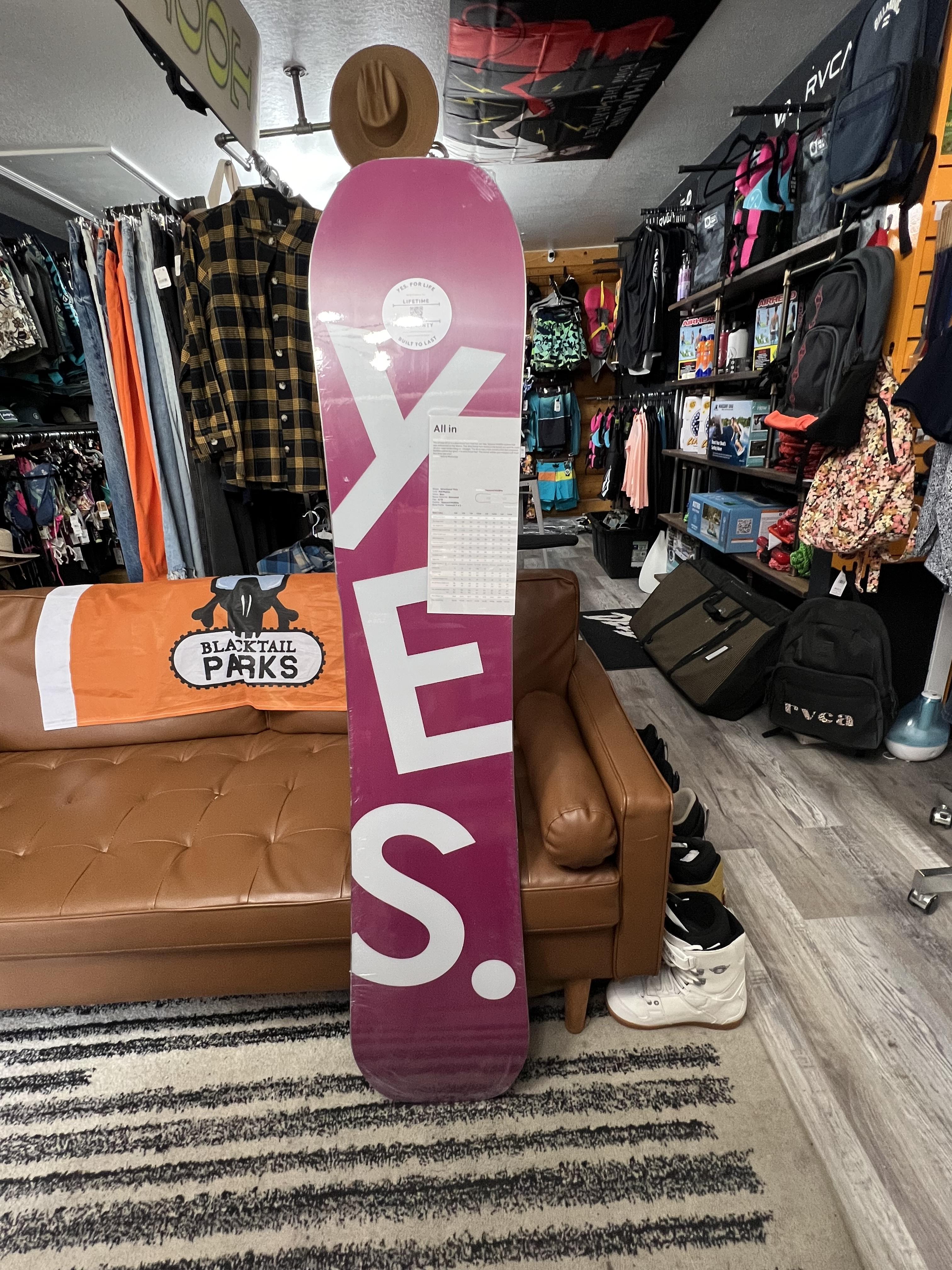 New YES. "All In" with Warranty // Perfect for Bigger Folks. Lifetime Warranty, All-Mountain/Pow Board