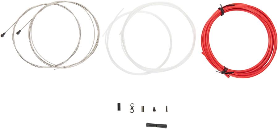 Jagwire Road Elite Sealed Brake Cable Kit - SRAM/Shimano, Ultra-Slick Uncoated Cables, Red