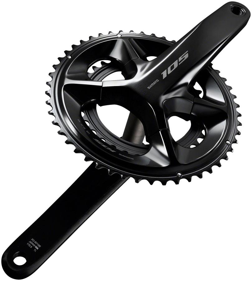 Shimano 105 FC-R7100 Crankset - 175mm, 12-Speed, 50/34t, 110 Asymmetric BCD, Hollowtech II Spindle Interface, Black