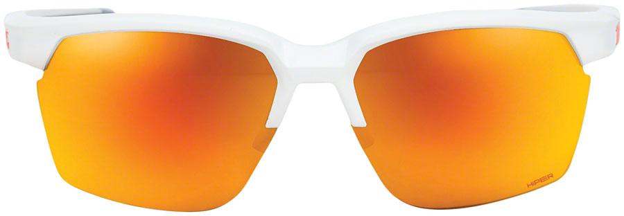 100% Sportcoupe Sunglasses - Soft Tact White, HiPER Red Multilayer Mirror Lens