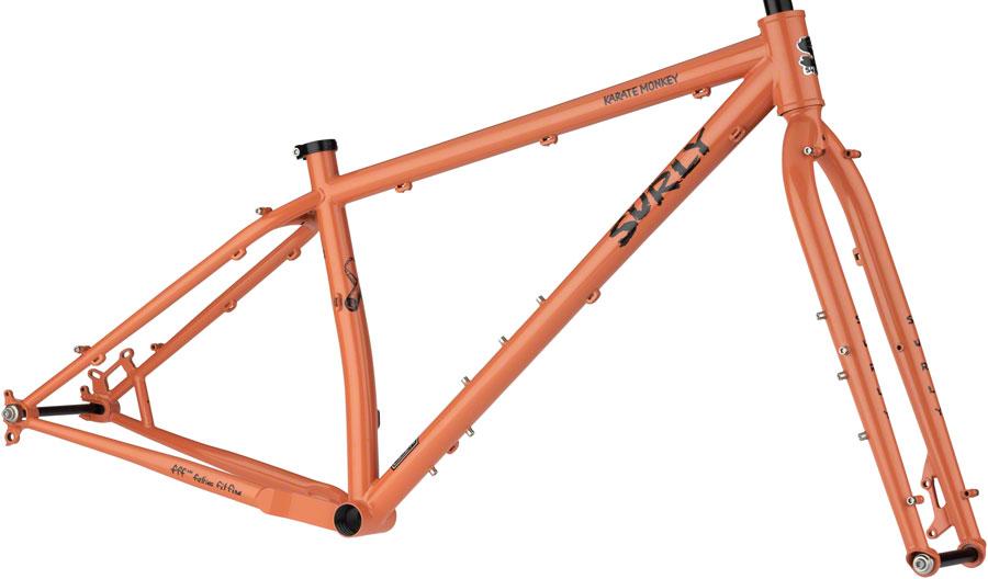 Surly Karate Monkey Frameset - 27.5", Steel, Peach Salmon Sundae, X-Small