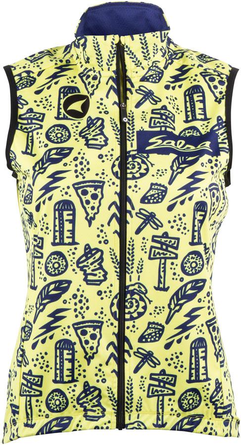 Salsa Women's Gravel Story Vest - Yellow, Dark Blue, Medium