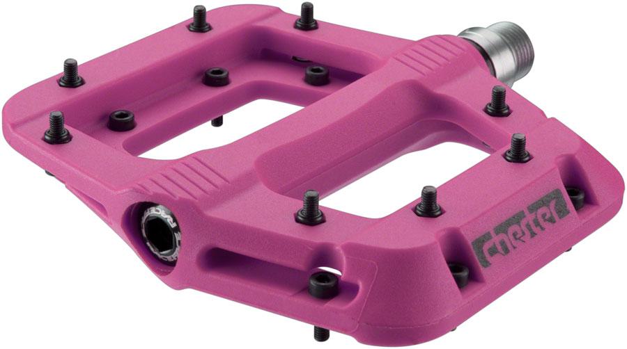 RaceFace Chester Pedals - Platform, Composite, 9/16",Magenta, Replaceable Pins