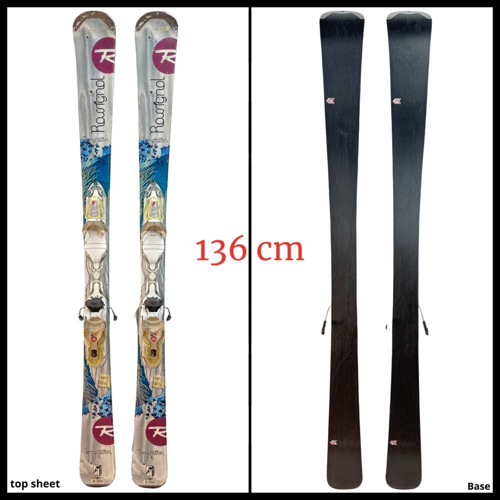 #1263 Rossignol Temptation 74 Kids Skis 136 cm w/ Rossignol Xelium 100 Bindings