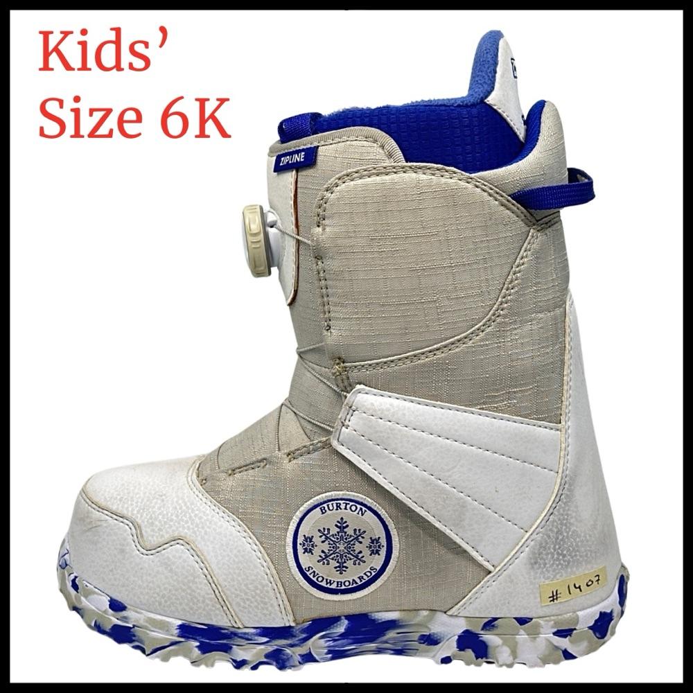 #1407 Burton Zipline BOA Youth Kids Snowboard Boots Size 6K
