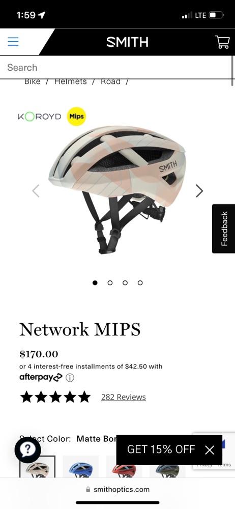 New Small Smith Network Mips Helmet